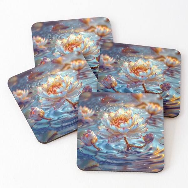 Item preview, Lotus Flower on Peaceful Blue Lake designed and sold by MargaretWiktor.