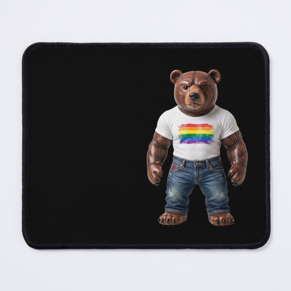 Item preview, Pride Iron Teddy - Rainbow Shirt & Jeans Leather Bear designed and sold by Woof-zil.