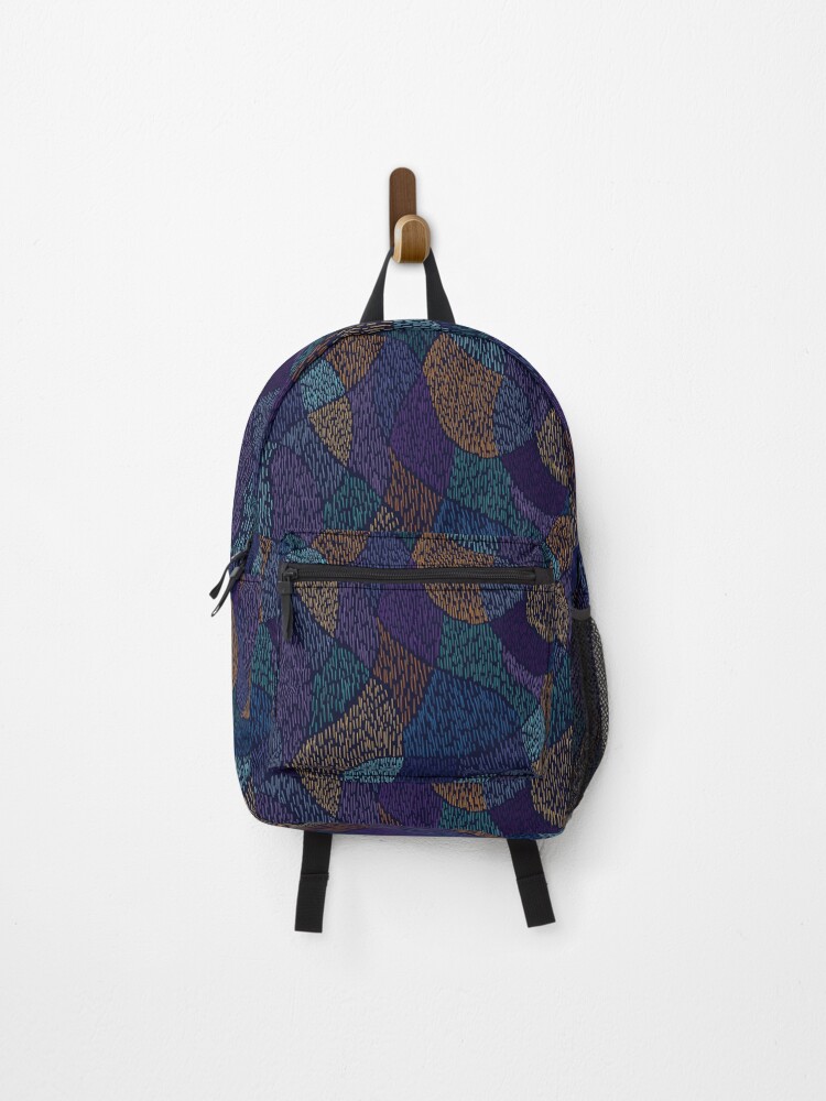 Thumbnail 1 of 3, Backpack, Multicolored Line Pattern designed and sold by EBParsley.