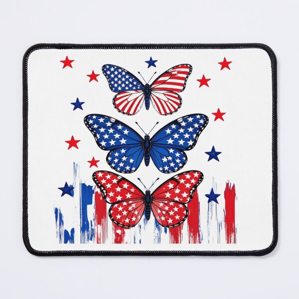 Item preview, Patriotic Butterfly Trio with Stars and Red White Blue Paint designed and sold by DariaOltes.