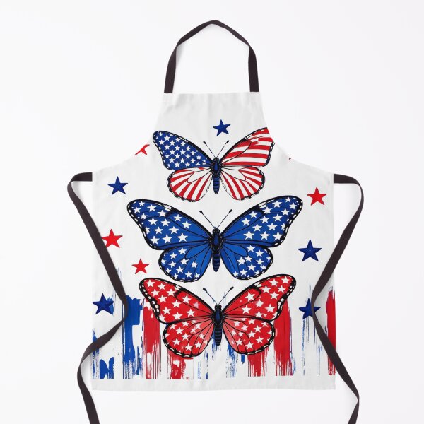 Item preview, Patriotic Butterfly Trio with Stars and Red White Blue Paint designed and sold by DariaOltes.