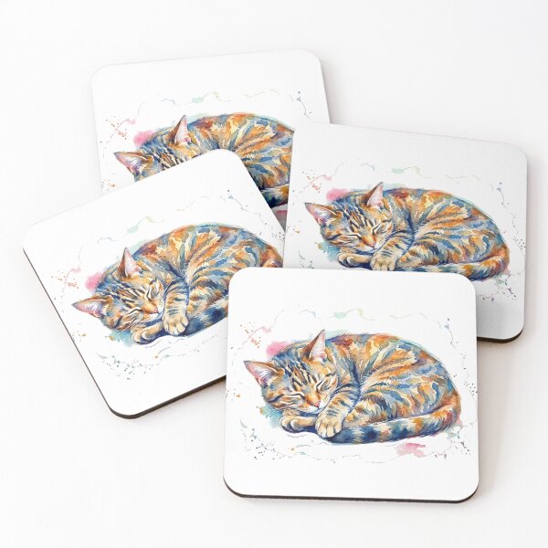 Item preview, Watercolor Cat Sleeping designed and sold by TheMagicIcon.