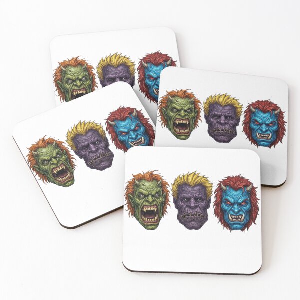 Item preview, Three Scary Monster Masks Set - Green, Purple, and Blue Creatures designed and sold by VibranPalette.