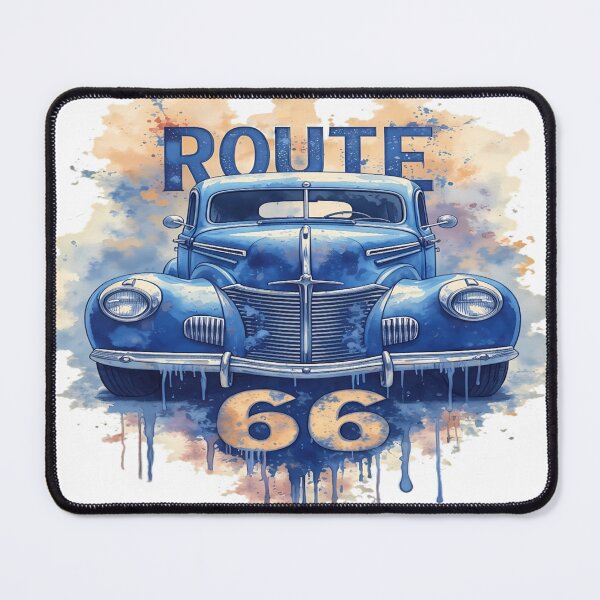 Item preview, Route 66 Classic Car Watercolor Splash | Vintage American Road Trip Art designed and sold by DigiArt8Design.