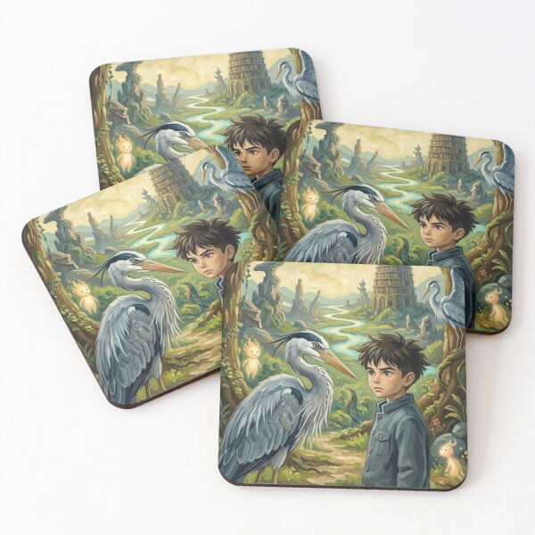 Item preview, The Boy and the Heron Retro Anime Fantasy Tribute Art Movie Poster designed and sold by Art's Diner.