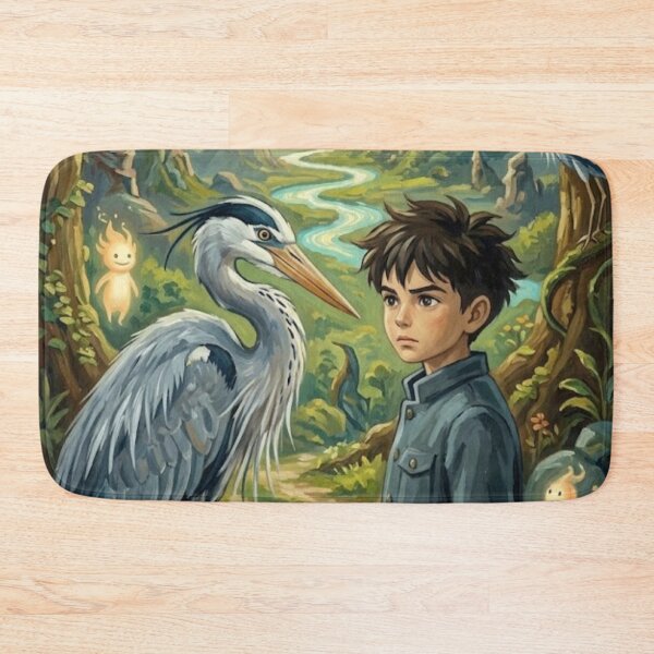 Item preview, The Boy and the Heron Retro Anime Fantasy Tribute Art Movie Poster designed and sold by Art's Diner.
