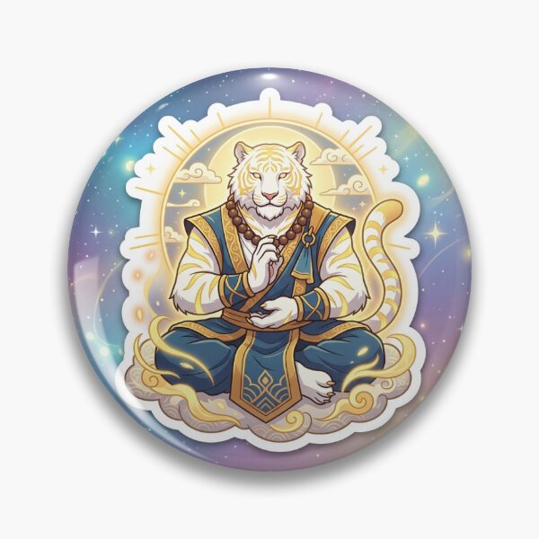 Item preview, Divine White Tiger Monk Sticker Anime designed and sold by uegi.