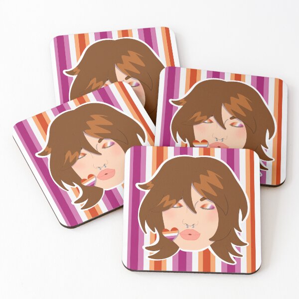 Item preview, Lesbian pride with background  designed and sold by Pastel-Raccoon.