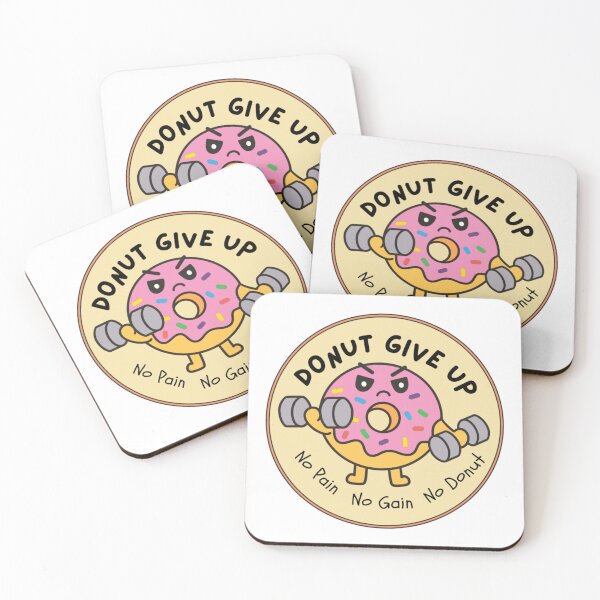 Item preview, The Punny Pro: Donut Give Up | Funny Gym Motivation designed and sold by Draw-some Doodles.