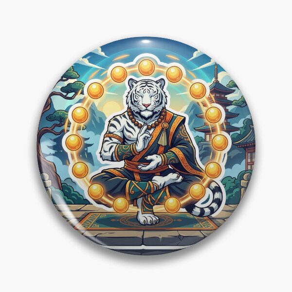 Item preview, White Tiger Monk Vector Sticker for Martial Arts Anime Fans designed and sold by uegi.