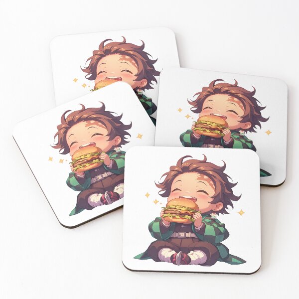 Item preview, Tanjiro Kamado Demon Slayer Chibi Burger Sparkle Smile designed and sold by earlobejerk.