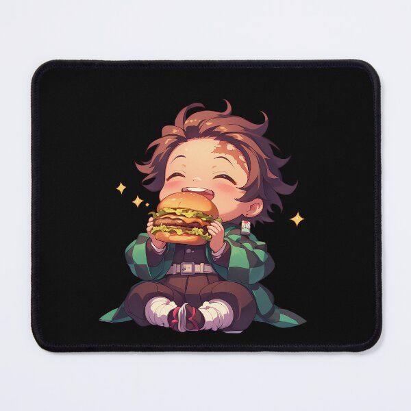 Item preview, Tanjiro Kamado Demon Slayer Chibi Burger Sparkle Smile designed and sold by earlobejerk.