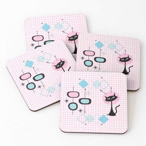 Item preview, Pink Atomic 1960s Black Cat designed and sold by The Retromotel.