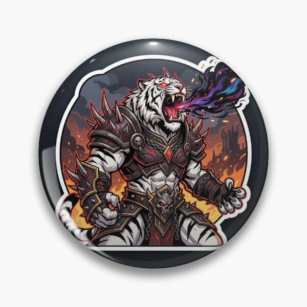 Item preview, Demon White Tiger Warlord Dark Fantasy Gaming Sticker designed and sold by uegi.
