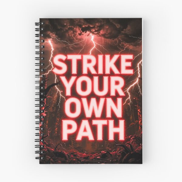 Item preview, Strike Your Own Path – Motivational Lightning Quote | Dark Forest Inspiration Typography designed and sold by DervoTeck2767.