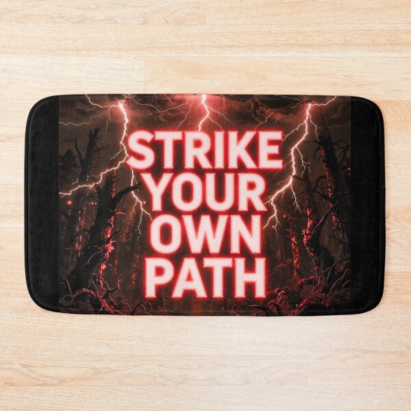 Item preview, Strike Your Own Path – Motivational Lightning Quote | Dark Forest Inspiration Typography designed and sold by DervoTeck2767.