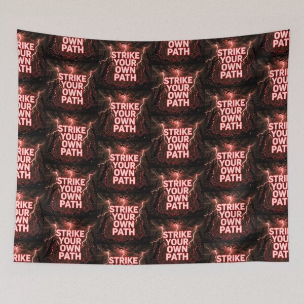 Item preview, Strike Your Own Path – Motivational Lightning Quote | Dark Forest Inspiration Typography designed and sold by DervoTeck2767.