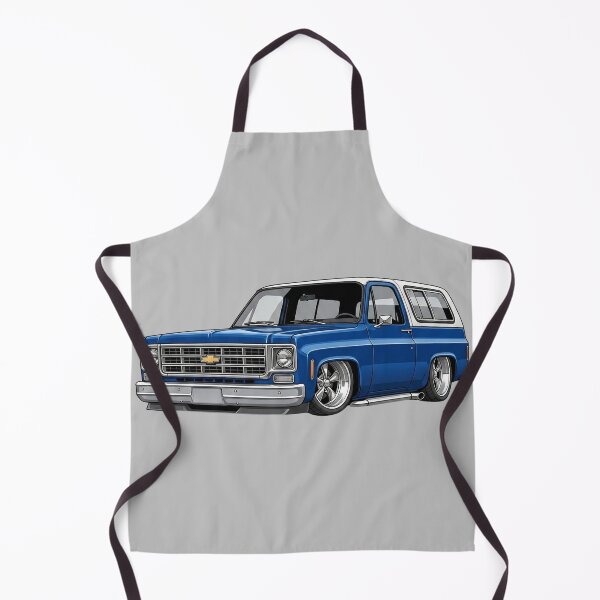 Item preview, Custom 1975 Chevrolet Blazer K5 Lowered Blue Vintage SUV Illustration designed and sold by Motorline44.