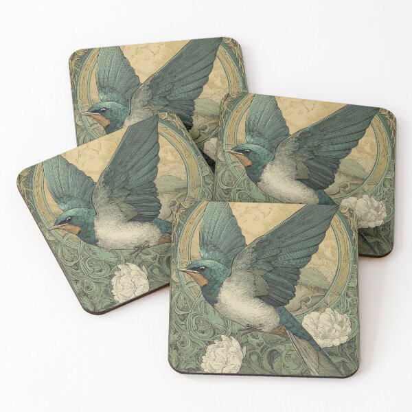 Item preview, Art nouveau Swallow designed and sold by MendaciousMina.