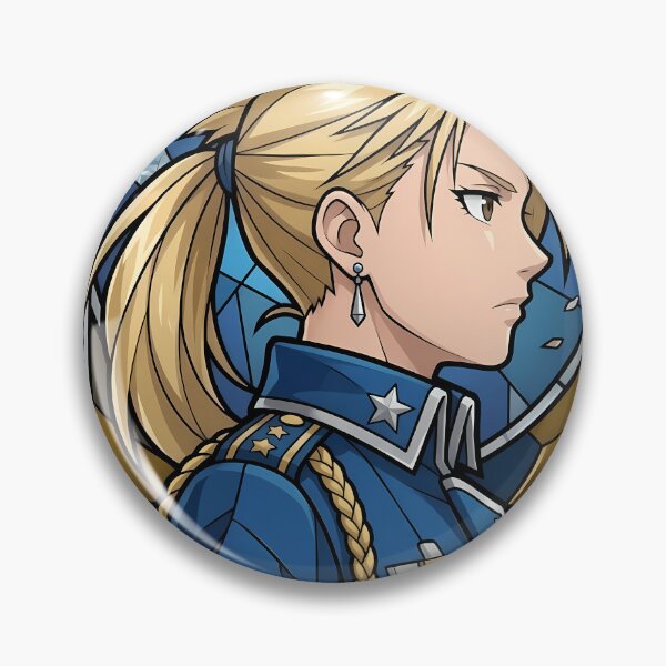 Item preview, Riza Hawkeye Fullmetal Alchemist Blue Military Stained Glass designed and sold by mildaclairmo.