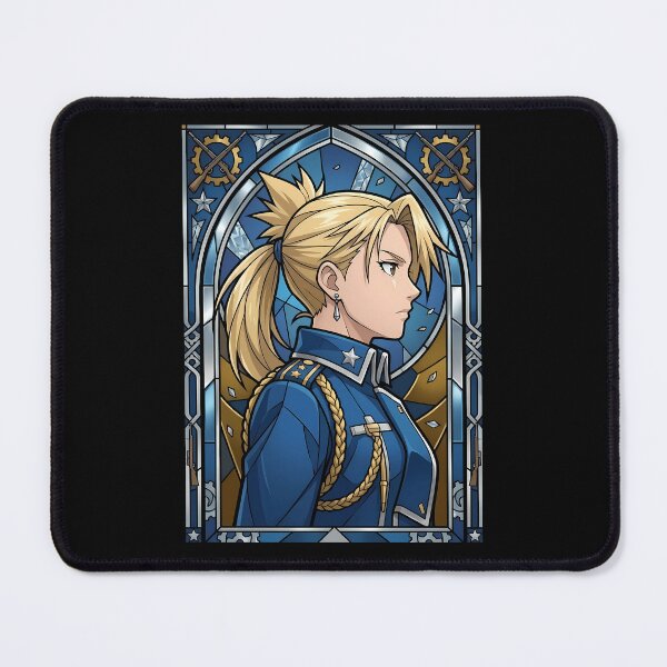 Item preview, Riza Hawkeye Fullmetal Alchemist Blue Military Stained Glass designed and sold by mildaclairmo.
