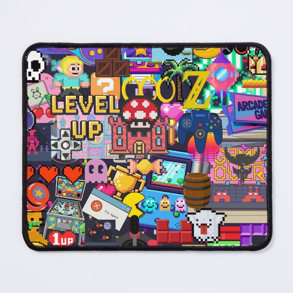 Item preview, Retro Gaming Stickerbomb Pixel Art Arcade Collage designed and sold by Side By Side Studio.