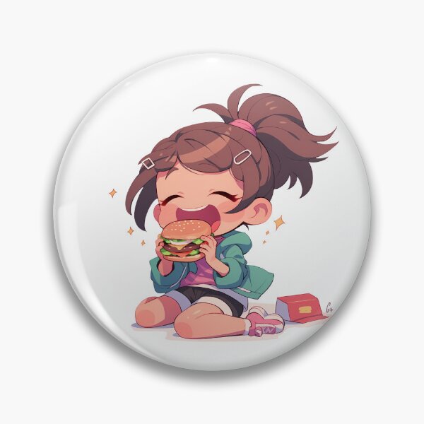 Item preview, Anime Aoi Asahina Danganronpa Chibi Kawaii Burger Joyful Anime Girl Moment designed and sold by earlobejerk.