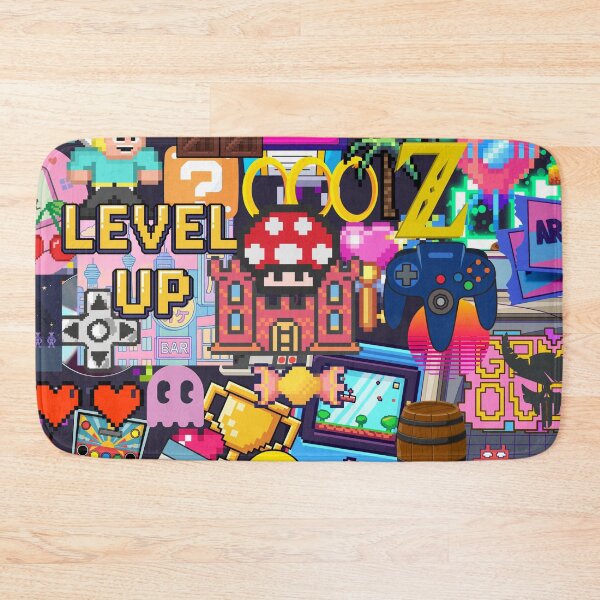 Item preview, Retro Gaming Stickerbomb Pixel Art Arcade Collage designed and sold by Side By Side Studio.