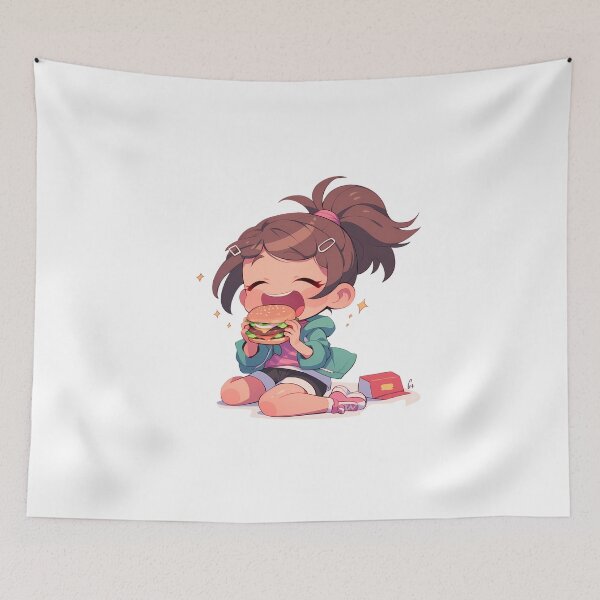Item preview, Anime Aoi Asahina Danganronpa Chibi Kawaii Burger Joyful Anime Girl Moment designed and sold by earlobejerk.