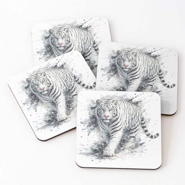 Item preview, White Tiger | Splash Paint Art | Majestic Bengal Tiger Wildlife Design designed and sold by Boldd.