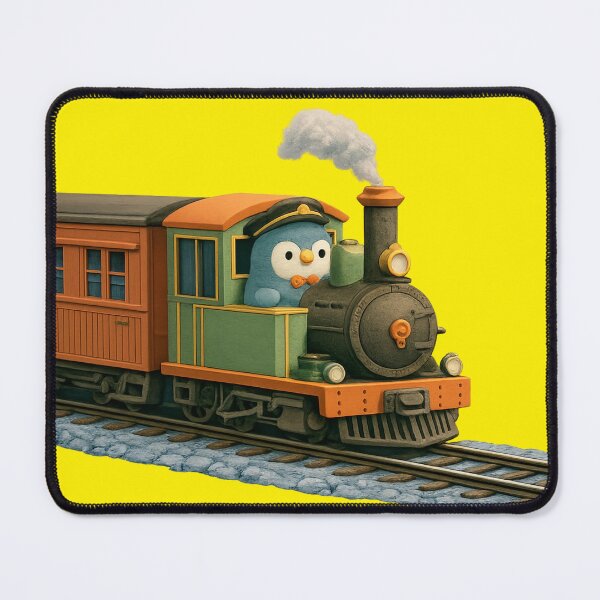 Item preview, Cute Penguin Conductor Steam Train Toy Art designed and sold by UhuCriei .