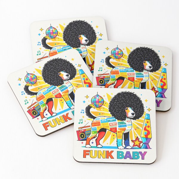 Item preview, Funk Baby – Retro Disco Dog & Afro Vibes designed and sold by zoliartdesign.