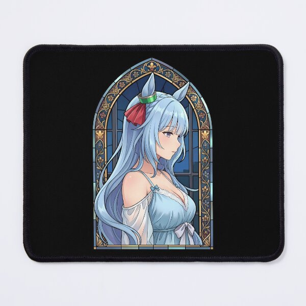 Item preview, Mejiro Ardan Uma Musume Elegant Blue Stained Glass Horse Girl designed and sold by mildaclairmo.
