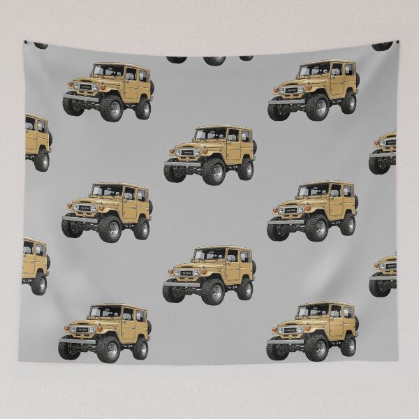 Item preview, 1977 Toyota Land Cruiser FJ40 Vintage Beige Offroad 4x4 Illustration designed and sold by Motorline44.