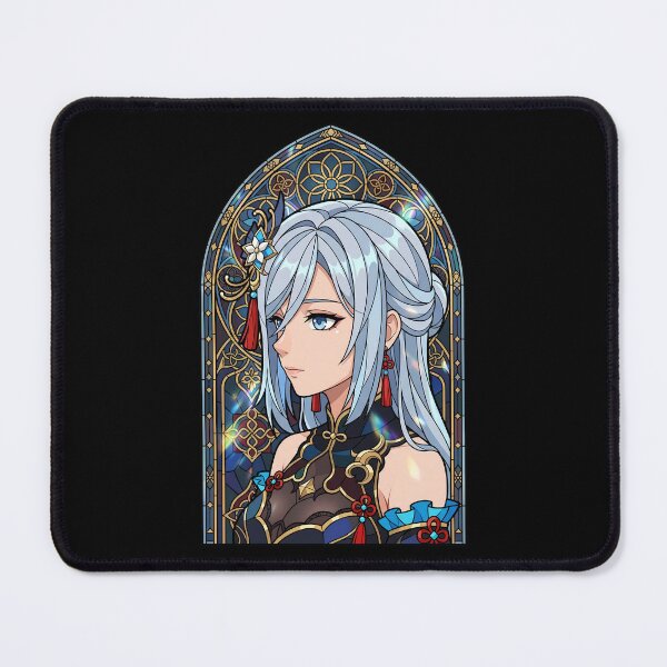 Item preview, Shenhe Genshin Impact Blue Stained Glass Elegant Fantasy designed and sold by mildaclairmo.
