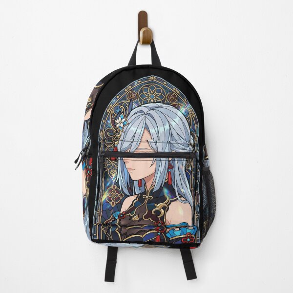 Item preview, Shenhe Genshin Impact Blue Stained Glass Elegant Fantasy designed and sold by mildaclairmo.