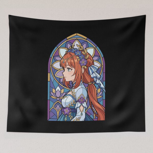 Item preview, Nilou Genshin Impact Floral Stained Glass Profile Portrait designed and sold by mildaclairmo.