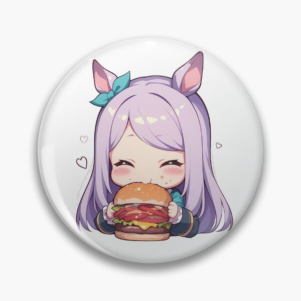 Item preview, Mejiro McQueen Uma Musume Chibi Burger Princess Smile designed and sold by earlobejerk.