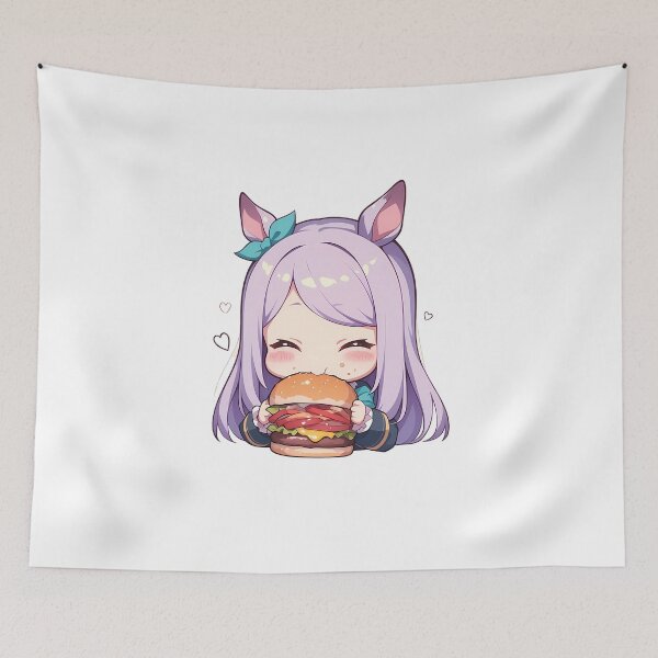 Item preview, Mejiro McQueen Uma Musume Chibi Burger Princess Smile designed and sold by earlobejerk.