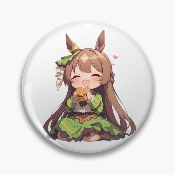 Item preview, Satono Diamond Uma Musume Chibi Burger Lucky Green Glow designed and sold by earlobejerk.