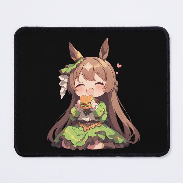 Item preview, Satono Diamond Uma Musume Chibi Burger Lucky Green Glow designed and sold by earlobejerk.