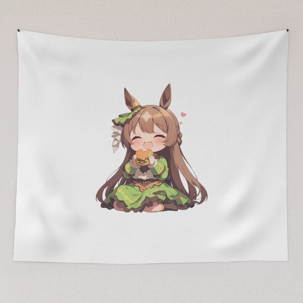 Item preview, Satono Diamond Uma Musume Chibi Burger Lucky Green Glow designed and sold by earlobejerk.