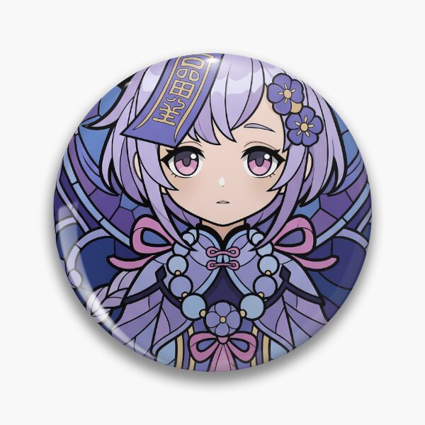 Item preview, Qiqi Genshin Impact Purple Stained Glass Floral Shrine designed and sold by mildaclairmo.