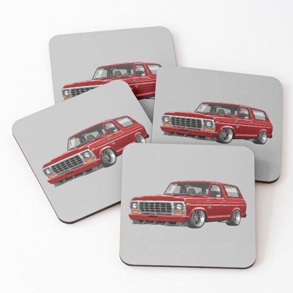 Item preview, Custom 1978 Ford Bronco Ranger XLT Lowered Red SUV Illustration designed and sold by Motorline44.