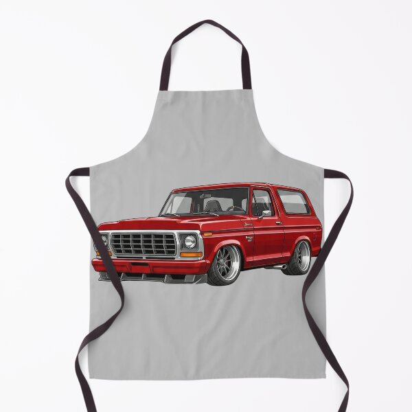 Aperçu de l'œuvre Illustration d'un Ford Bronco Ranger XLT rouge rabaissé de 1978 personnalisé créée et vendue par Motorline44.