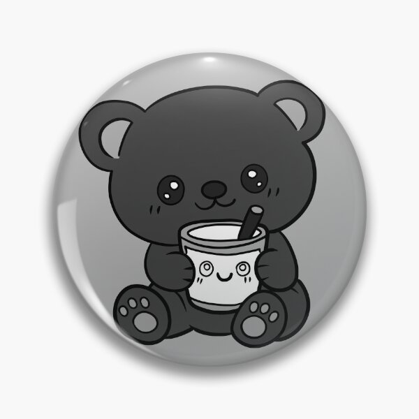 Item preview, Cute Kawaii Black Teddy Bear designed and sold by Phyllya Design.