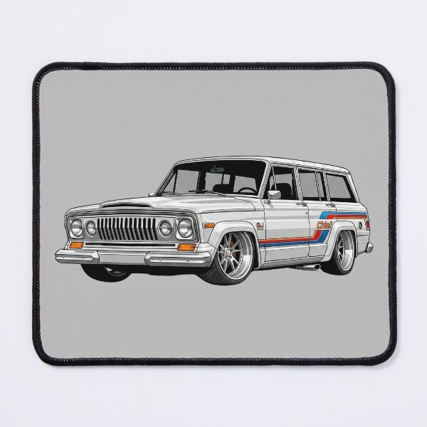 Item preview, Custom 1979 Jeep Cherokee Chief Lowered White Retro SUV Illustration designed and sold by Motorline44.