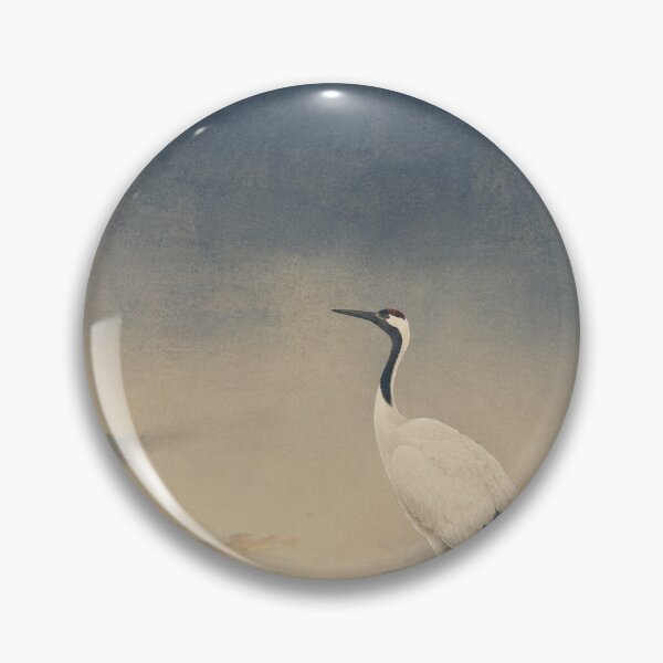 Item preview, Japanese Crane Dawn Poster – Indigo Ukiyo-e Inspired Wall Art designed and sold by Yugen Veilshadow.
