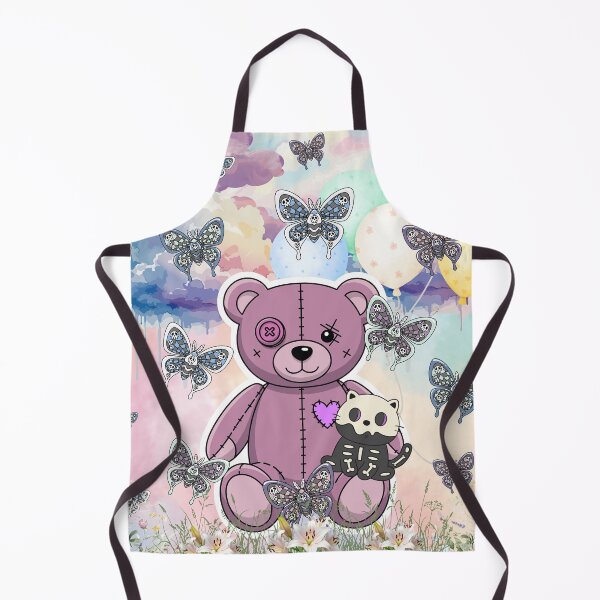 Item preview, Creepy Cute Pastel Goth Teddy Bear & Skeleton Kitten Dreamscape designed and sold by Side By Side Studio.