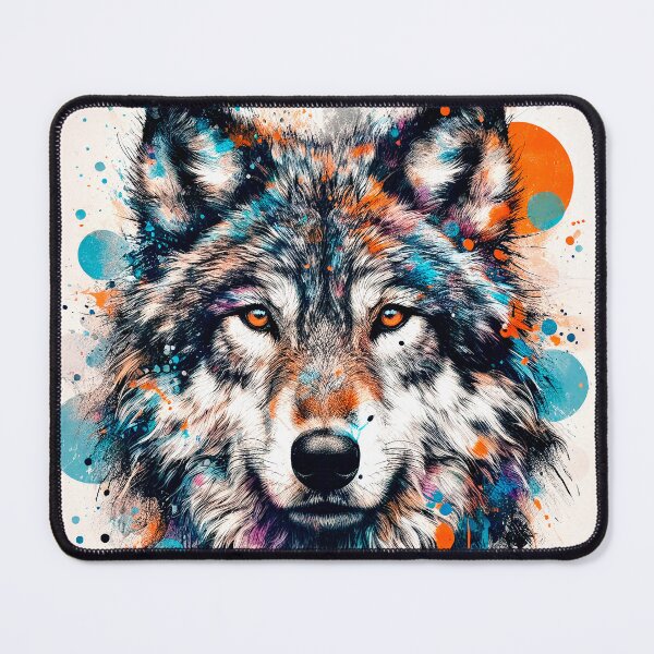 Item preview, Southwest Wolf Face In Turquoise-Blue Hues Design designed and sold by DEC02.